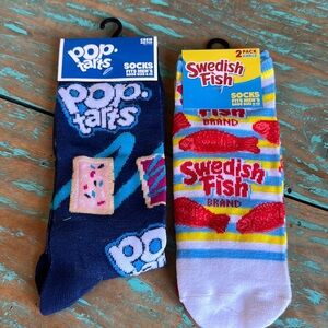 New Men’s Novelty Swedish Fish & Pop Tarts Socks (2 ankle/1 crew) by Odd Sox